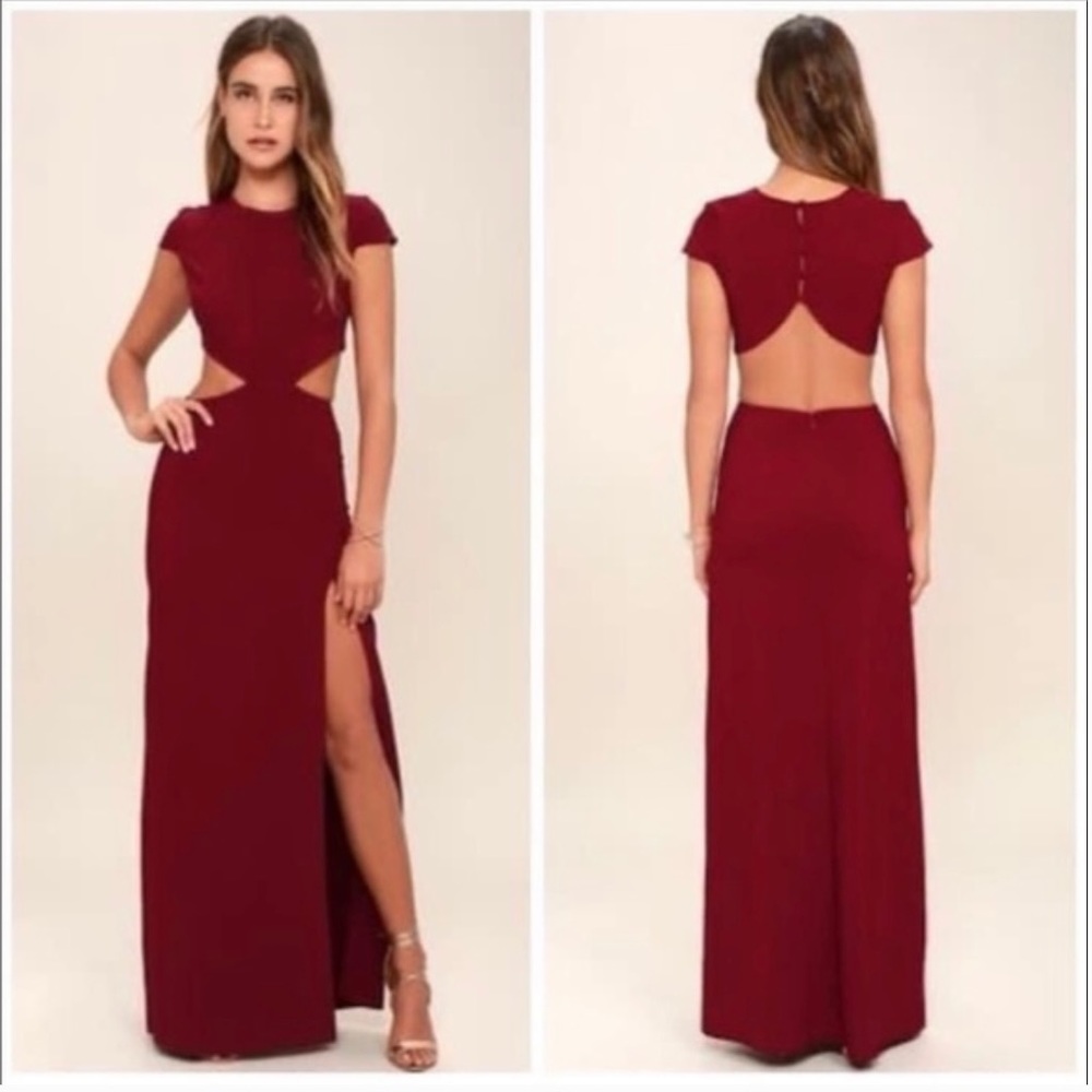 Lulu’s Burgundy Long Dress